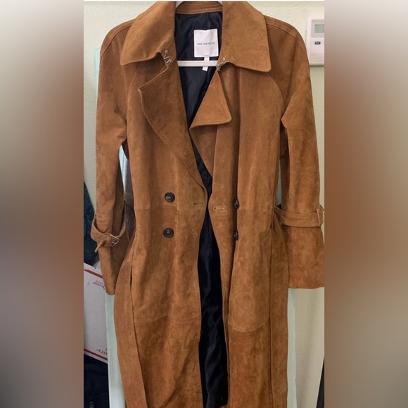Avec Les Filles Tan Suede Trench Coat - Picture 5 of 8